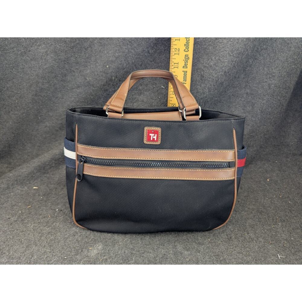 Tommy Hilfiger Handle Bag Purse Tote Leather‎ Straps And Bottom
